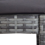 7 Piece Garden Bar Set with Cushions Poly Rattan Grey