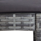 7 Piece Garden Bar Set with Cushions Poly Rattan Grey - Extra Image