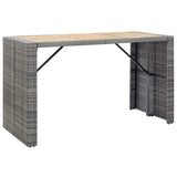 7 Piece Outdoor Bar Set with Cushions Poly Rattan Grey - Close-Up Angle