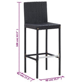 5 Piece Outdoor Bar Set Poly Rattan and Acacia Wood Black