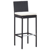 5 Piece Outdoor Bar Set Poly Rattan and Acacia Wood Black - Top-Down View