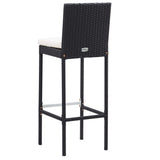 5 Piece Outdoor Bar Set Poly Rattan and Acacia Wood Black - 45-Degree Angle