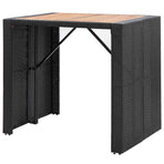 5 Piece Outdoor Bar Set Poly Rattan and Acacia Wood Black