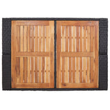 5 Piece Outdoor Bar Set Poly Rattan and Acacia Wood Black