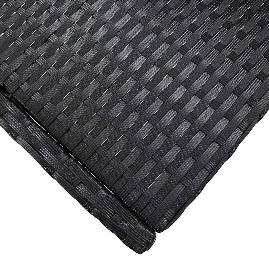 5 Piece Outdoor Bar Set Poly Rattan and Acacia Wood Black