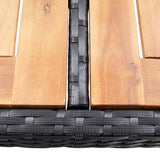 5 Piece Outdoor Bar Set Poly Rattan and Acacia Wood Black - Extra Image