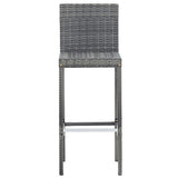 5 Piece Outdoor Bar Set Poly Rattan and Acacia Wood Grey - Extra Image