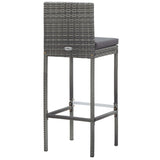 5 Piece Outdoor Bar Set Poly Rattan and Acacia Wood Grey - Extra Image