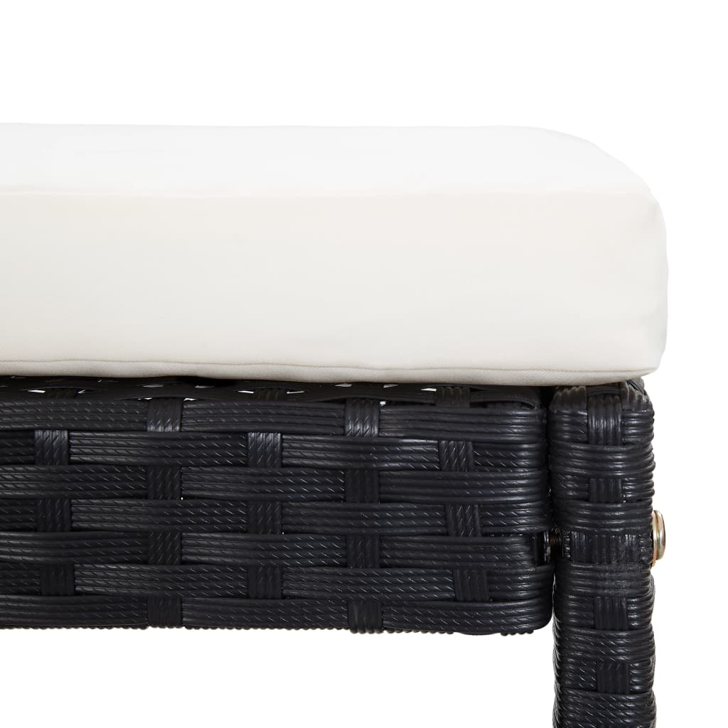 9 Piece Outdoor Bar Set Poly Rattan and Acacia Wood Black