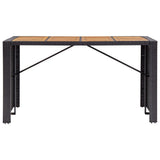 9 Piece Outdoor Bar Set Poly Rattan and Acacia Wood Black