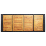 9 Piece Outdoor Bar Set Poly Rattan and Acacia Wood Black - 45-Degree Angle