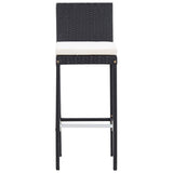 9 Piece Outdoor Bar Set Poly Rattan and Acacia Wood Black