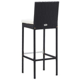 9 Piece Outdoor Bar Set Poly Rattan and Acacia Wood Black - Extra Image