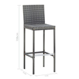 9 Piece Outdoor Bar Set Poly Rattan and Acacia Wood Grey - Extra Image