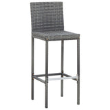 9 Piece Outdoor Bar Set Poly Rattan and Acacia Wood Grey