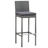 9 Piece Outdoor Bar Set Poly Rattan and Acacia Wood Grey