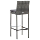 9 Piece Outdoor Bar Set Poly Rattan and Acacia Wood Grey