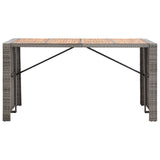 9 Piece Outdoor Bar Set Poly Rattan and Acacia Wood Grey