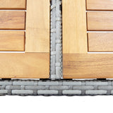 9 Piece Outdoor Bar Set Poly Rattan and Acacia Wood Grey - Extra Image