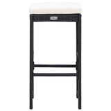 5 Piece Outdoor Bar Set Poly Rattan and Glass Black