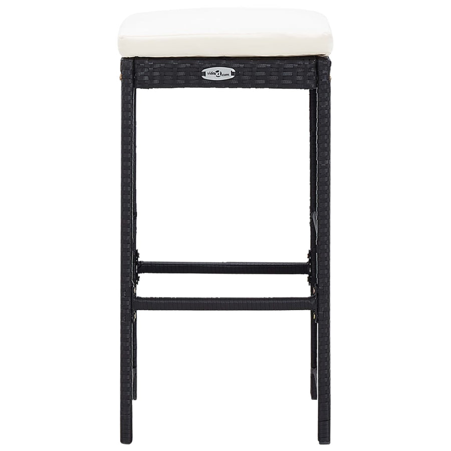 5 Piece Outdoor Bar Set Poly Rattan and Glass Black