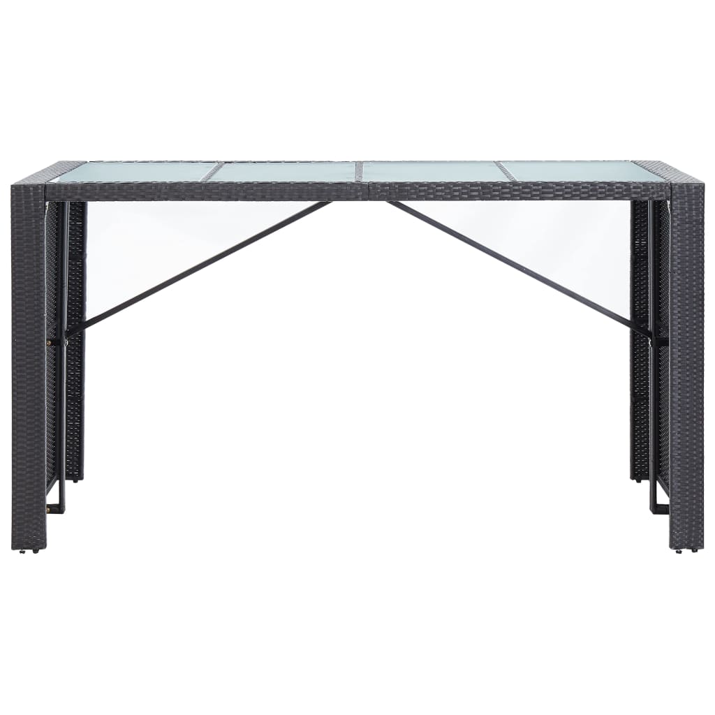 9 Piece Outdoor Bar Set Poly Rattan Black