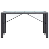 9 Piece Outdoor Bar Set Poly Rattan Black