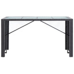 9 Piece Outdoor Bar Set Poly Rattan Black