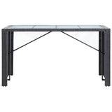 9 Piece Outdoor Bar Set Poly Rattan Black - Side View