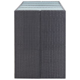 9 Piece Outdoor Bar Set Poly Rattan Black - Top-Down View