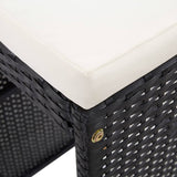 9 Piece Outdoor Bar Set Poly Rattan Black - Close-Up Angle