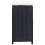 9 Piece Outdoor Bar Set Poly Rattan Black