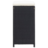 9 Piece Outdoor Bar Set Poly Rattan Black - Low Angle