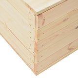 Storage Box 60x54x50.7 cm Solid Pine Wood - Rear View