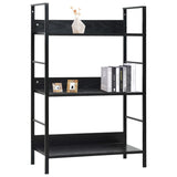 3-Layer Book Shelf Black 60x27.6x90.5 cm Engineered Wood - Front View