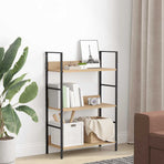 3-Layer Book Shelf Oak 60x27.6x90.5 cm Engineered Wood