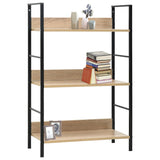 3-Layer Book Shelf Oak 60x27.6x90.5 cm Engineered Wood - Front View