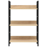 3-Layer Book Shelf Oak 60x27.6x90.5 cm Engineered Wood - Side View
