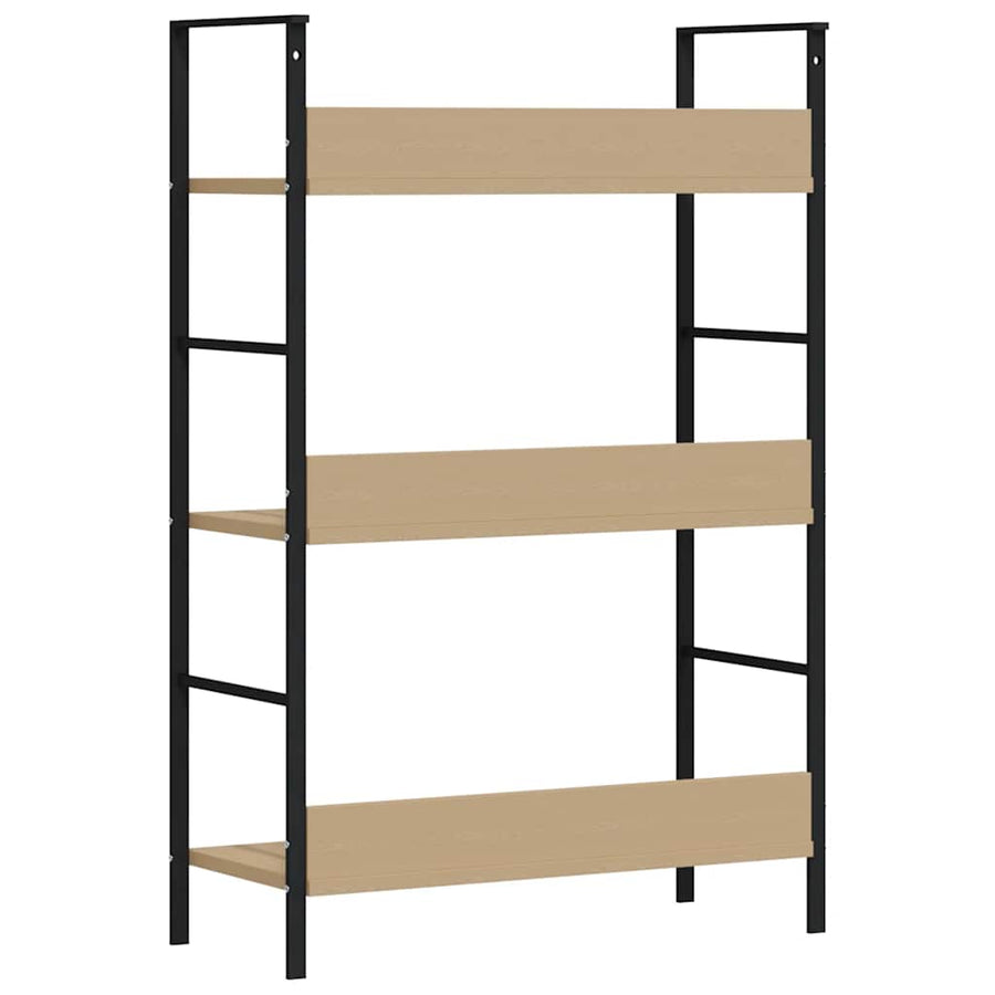 3-Layer Book Shelf Oak 60x27.6x90.5 cm Engineered Wood