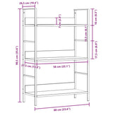3-Layer Book Shelf Oak 60x27.6x90.5 cm Engineered Wood - Extra Image