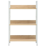 3-Layer Book Shelf Oak 60x27.6x90.5 cm Engineered Wood - Side View