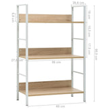 3-Layer Book Shelf Oak 60x27.6x90.5 cm Engineered Wood - Close-Up Angle