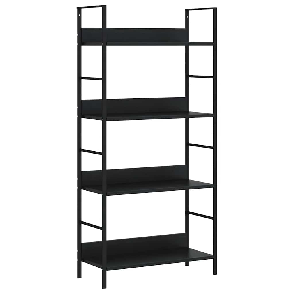 4-Layer Book Shelf Black 60x27.6x124.5 cm Engineered Wood