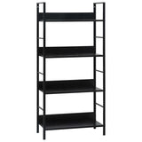 4-Layer Book Shelf Black 60x27.6x124.5 cm Engineered Wood