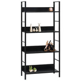 4-Layer Book Shelf Black 60x27.6x124.5 cm Engineered Wood - Front View