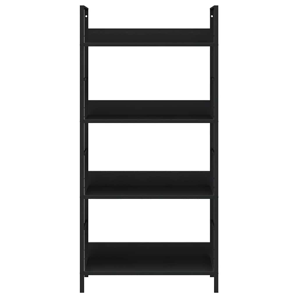 4-Layer Book Shelf Black 60x27.6x124.5 cm Engineered Wood