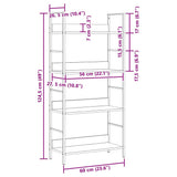 4-Layer Book Shelf Black 60x27.6x124.5 cm Engineered Wood - Extra Image