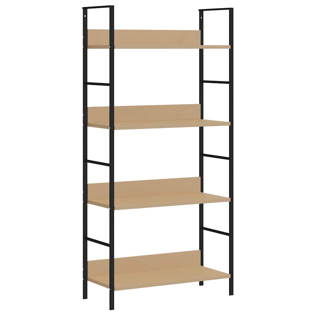4-Layer Book Shelf Oak 60x27.6x124.5 cm Engineered Wood