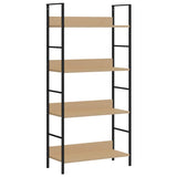 4-Layer Book Shelf Oak 60x27.6x124.5 cm Engineered Wood