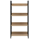 4-Layer Book Shelf Oak 60x27.6x124.5 cm Engineered Wood - Side View